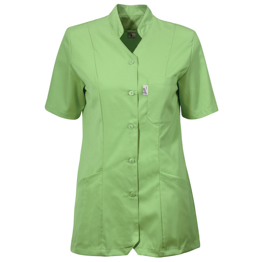 Vårdblus med krage lime