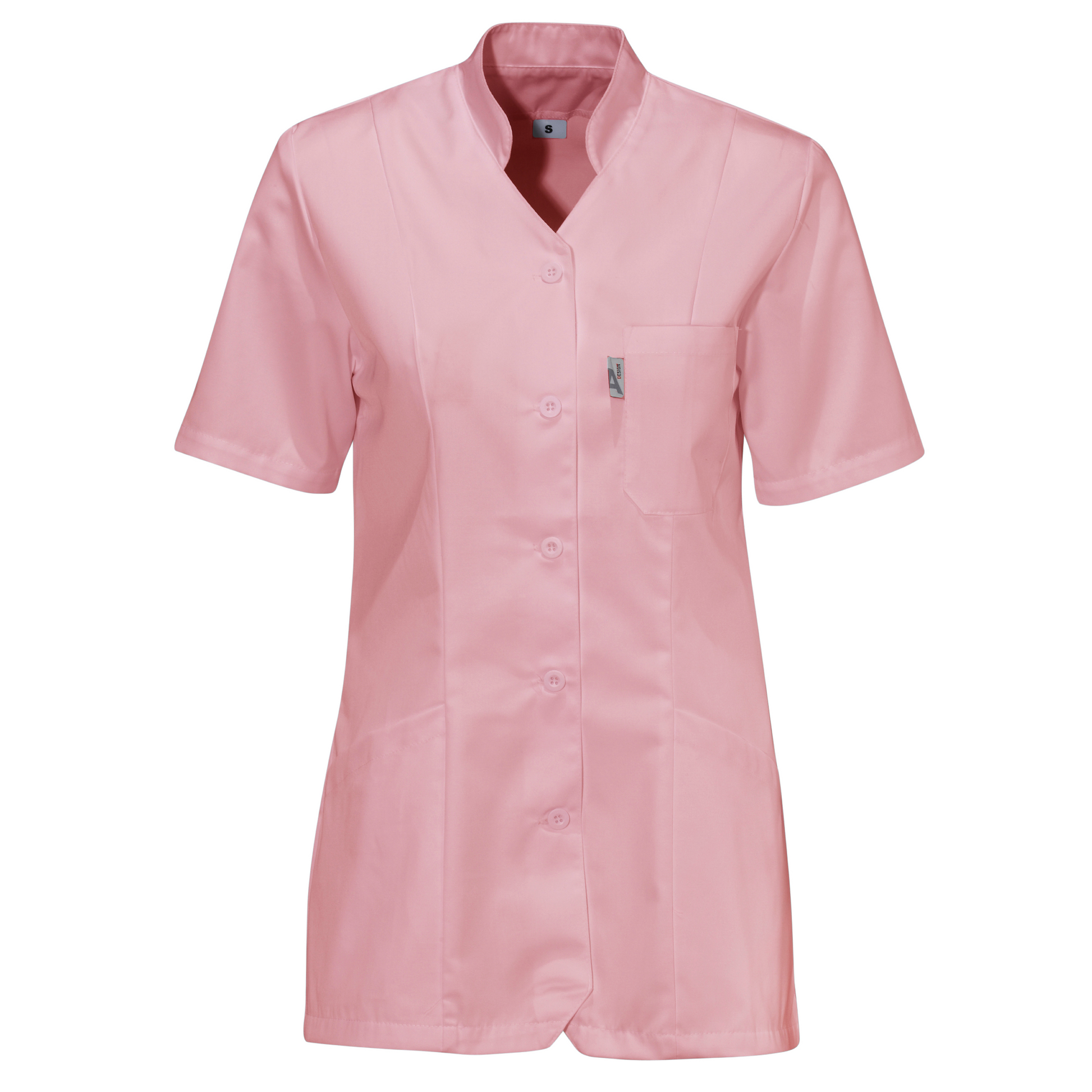 Vårdblus med krage rosa