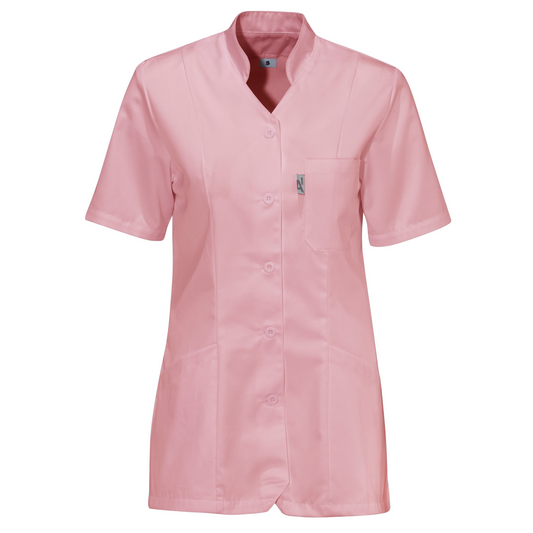 Vårdblus med krage rosa