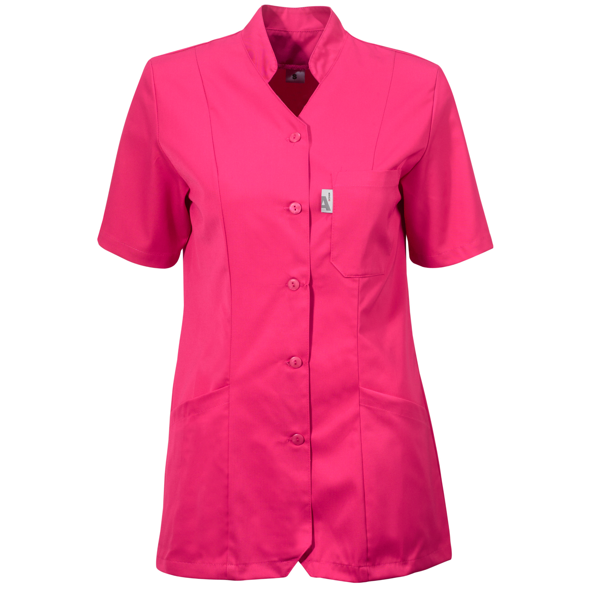 Vårdblus med krage cerise