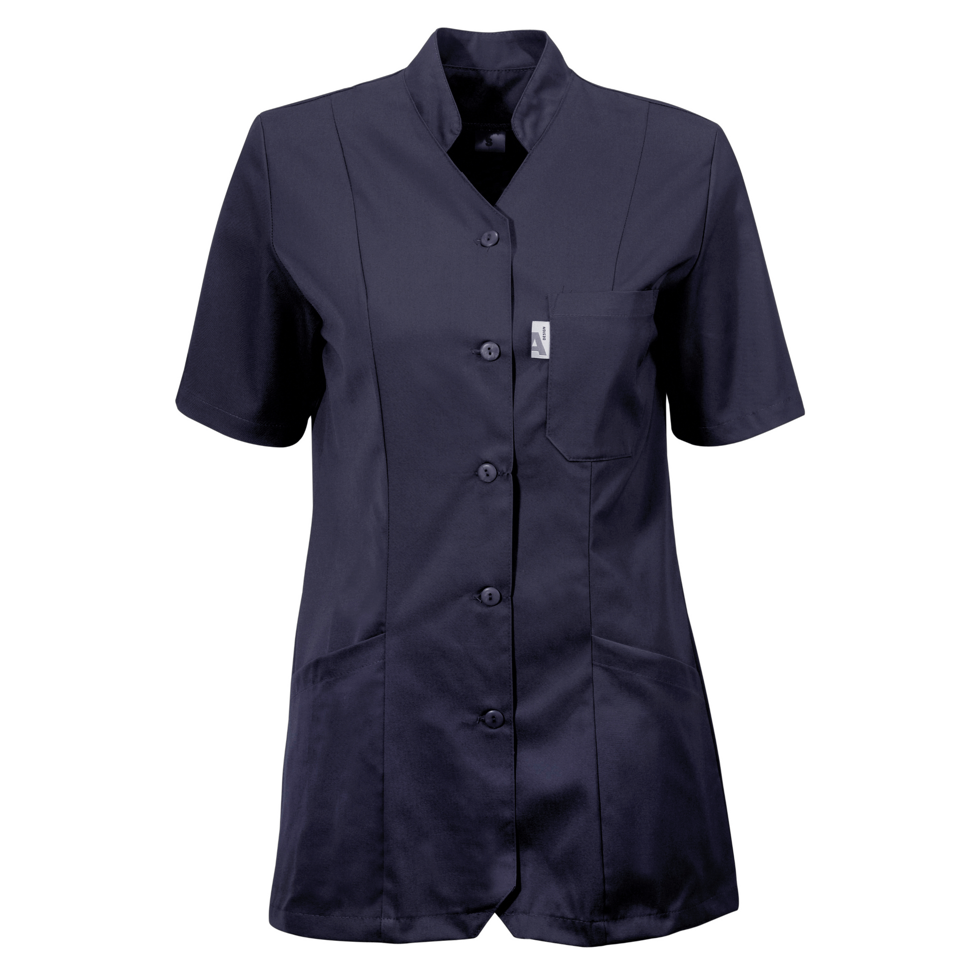 Vårdblus med krage marin