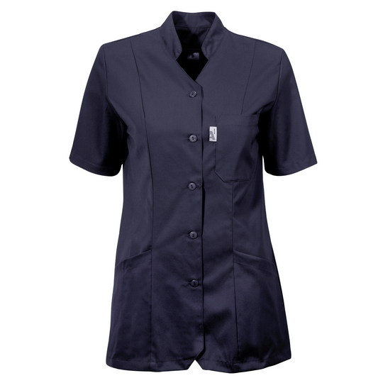 Vårdblus med krage marin