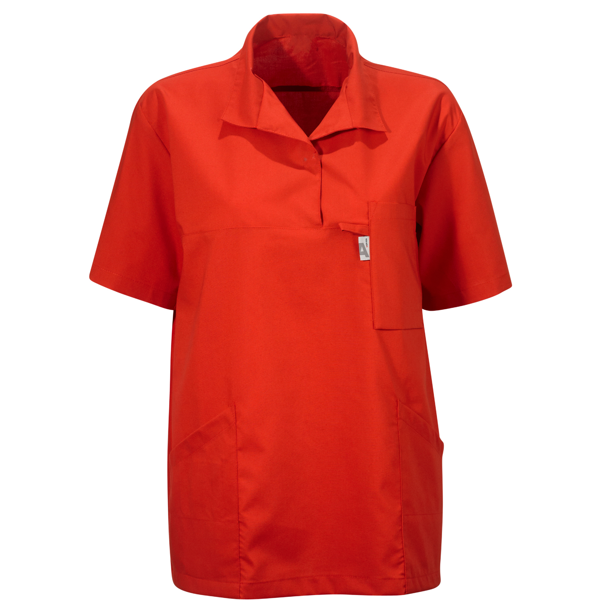 Röd bussarong med krage, unisexmodell från MedicWear