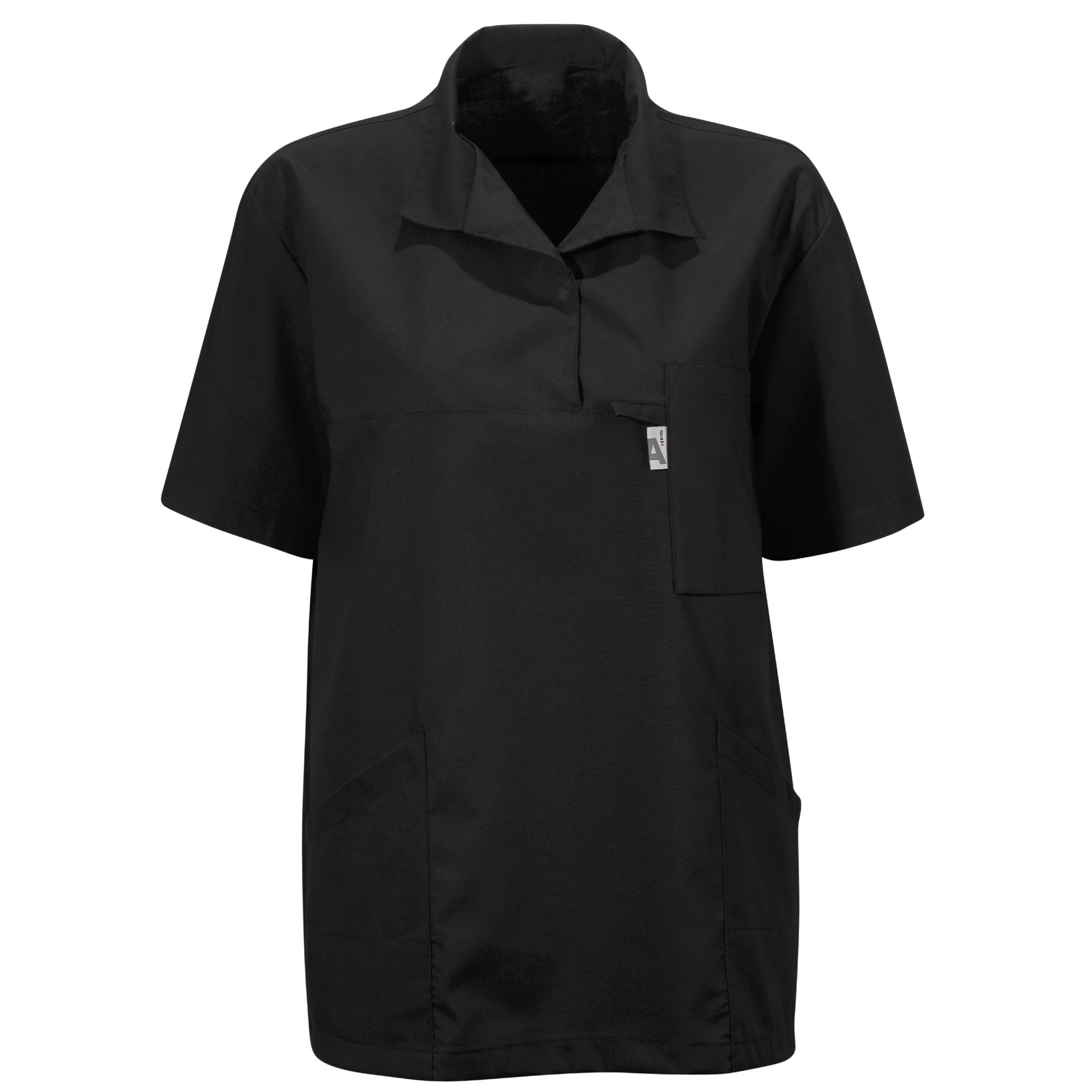 Svart bussarong med krage, unisexmodell från MedicWear